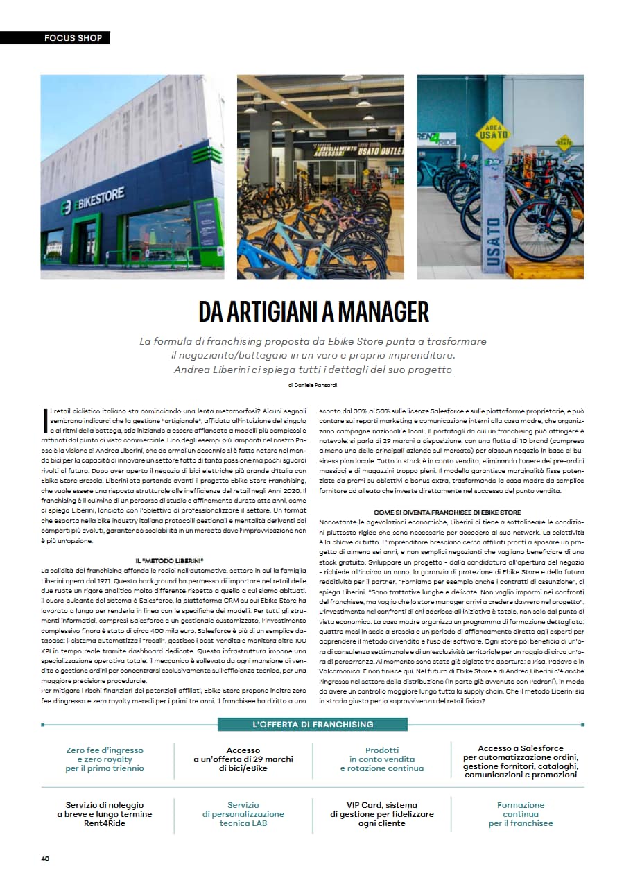 Articolo Bikefortrade - Da artigiani a manager